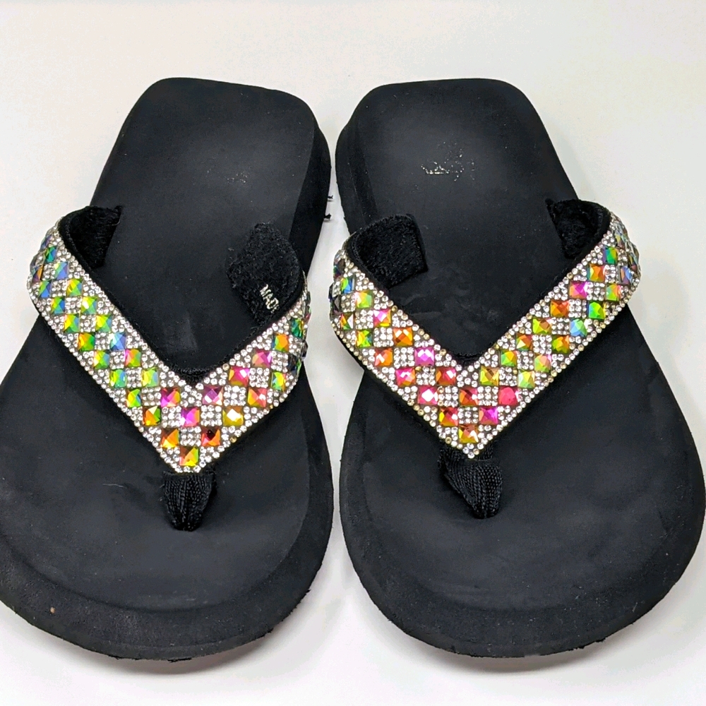 Corky's Bling Rhinestone flip flop sandals size 7